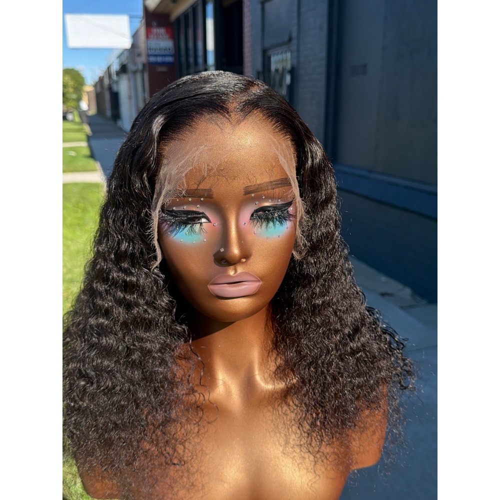 14" Virgin Spanish Curly 13*6 HD Frontal Lace Human Hair Wig